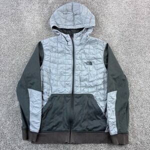 The North Face Kilowatt ThermoBall Jacket Mens Medium Gray Full Zip Puffer Hood